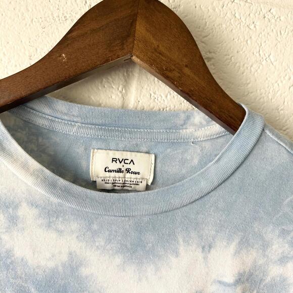 RVCA Camille Rowe Arrete De Parler Stop Talking Tie Dye Crop Top Women's Small - Picture 3 of 4